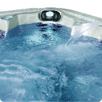 Spa tub with water